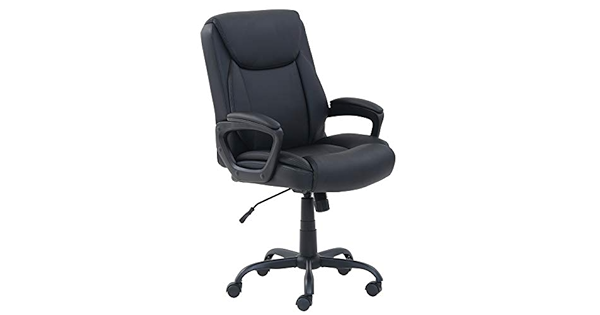 Amazon Basics Classic Puresoft PU Padded Mid-Back Height ...