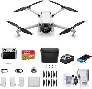 Mini 3 Drone Fly More Combo with RC Remote Controller Bundle with 128GB microSD Card, Anti-Collision Light, Foldable Landing Pad, Cleaning Kit