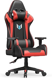 Gaming Chair,Computer Racing Chair Reclining High Back for Adult, Video Game Ergonomic Adjustable Swivel Recliner Chair with Backrest and Lumbar Support(Black/Red)