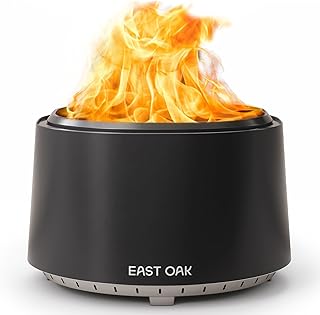 EAST OAK Camber Smokeless Fire Pit 29\'\' for Outdoor Patio, 304 Stainless Steel Wood Burning Fireplace, Portable Bonfire Pit with Poker, Stand & Removable Ash Pan for Camping