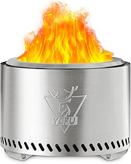 Bonfire 2.0-19.5 Inch Smokeless Fire Pit with Removable Ash Pan - Portable Outdoor Fire Pit - Stainless Steel - Wood Burning Lightweight Fireplace, Ideal for 4-6 People, 20 lbs