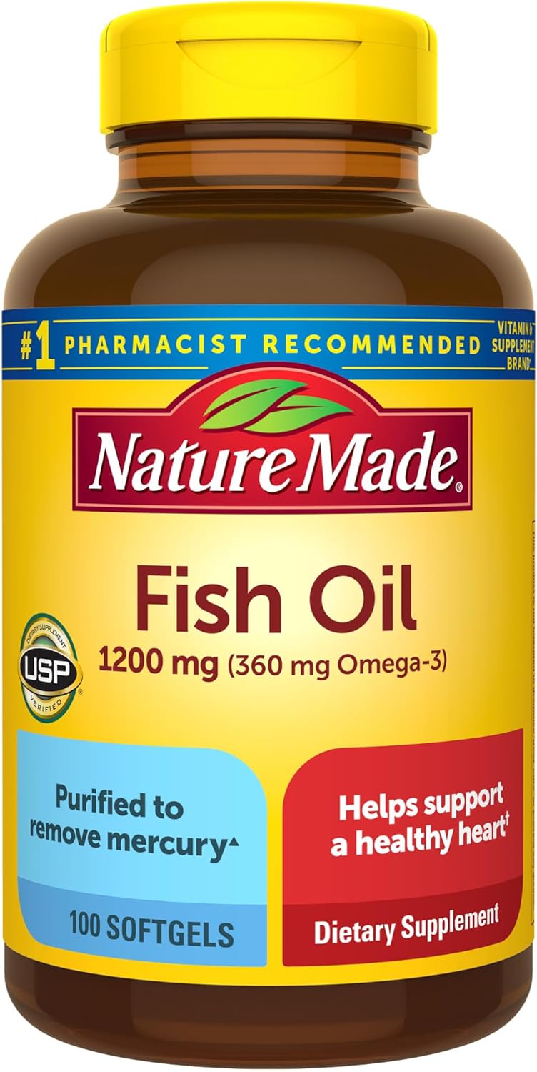 Nature Made Fish Oil 1200mg Softgels for Healthy Heart ...