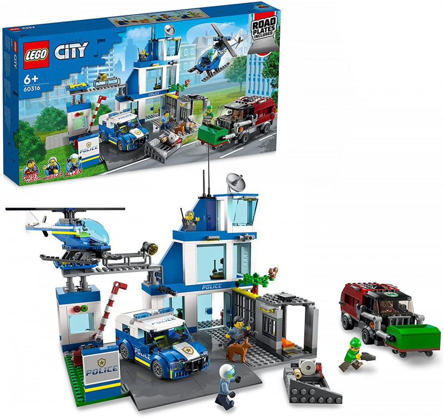 LEGO 60316 City Police Station with Van, Garbage...
