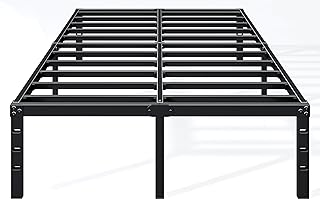 Metal Bed Frame,Full Size Bed Frame with Storage Space,Heavy Duty Sturdy Mattress Foundation,Easy Assembly,No Box Spring Needed, Black,14 Inch,Full