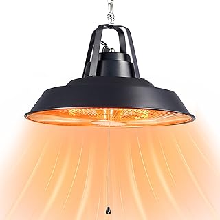 Electric Outdoor Patio Heater, 1500W Ceiling Mounted Heater, Hanging Carbon Infrared Heater, 600W 900W 1500W IP34 Radiant Heater for Garage, Gazebos, Shop, Deck