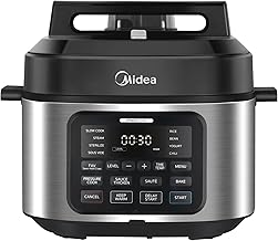 9-in-1 Multi Cooker, 6L with 12 Cooking Functions Pressure Cooker (Slow&Rice Cooker, Sous Vide, Cake Maker, etc.), 70% Faster, Non-Stick Brushed Stainless Steel & Black