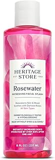 HERITAGE STORE Rosewater - Refreshing Facial Mist for Glowing Skin with Damask Rose, All Skin Types - Rose Water Spray for Face, Made Without Dyes or Alcohol, Hypoallergenic, Vegan, Cruelty Free, 8oz