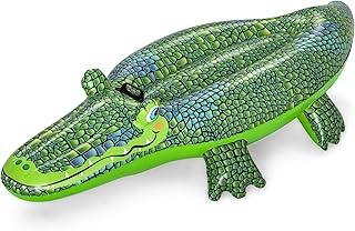 Buddy Croc Ride On, 5\' Kids Inflatable Pool Float with Handles, Beach and Pool Toys for Kids, Green, One Size (41477)