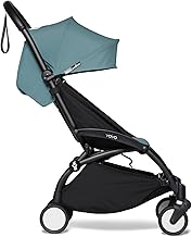 YOYO2 Stroller - Lightweight & Compact - Includes Black Frame, Aqua Seat Cushion + Matching Canopy - Suitable for Children Up to 48.5 Lbs