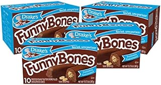 Drake\'s Funny Bones 40 Twin-Wrapped Peanut Creme-Filled Devils Food Cakes (Pack of 4)