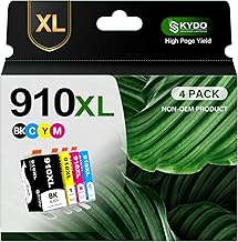 910XL Cartridges for HP Printers 910 Ink Work for HP OfficeJet Pro 8020 8025 8028 8030 8035 8010 8015 8022 Series All-in One Printers(Black Cyan Magenta Yellow, Combo Pack)