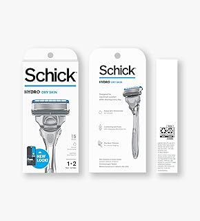 Hydro Dry Skin Men\'s 5-Blade Razor Handle + 2 Refill Razor Blades Kit, 1 Count