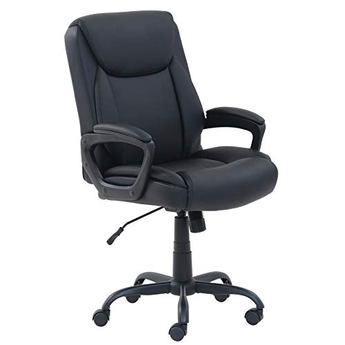 Amazon Basics Classic Puresoft PU Padded Mid-Back Height ...