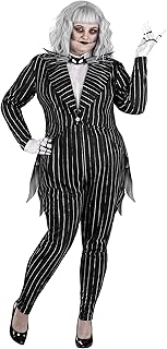 Women\'s Plus Size Jack Skellington Halloween Costume | Adult Deluxe Disney Nightmare Before Christmas Outfit