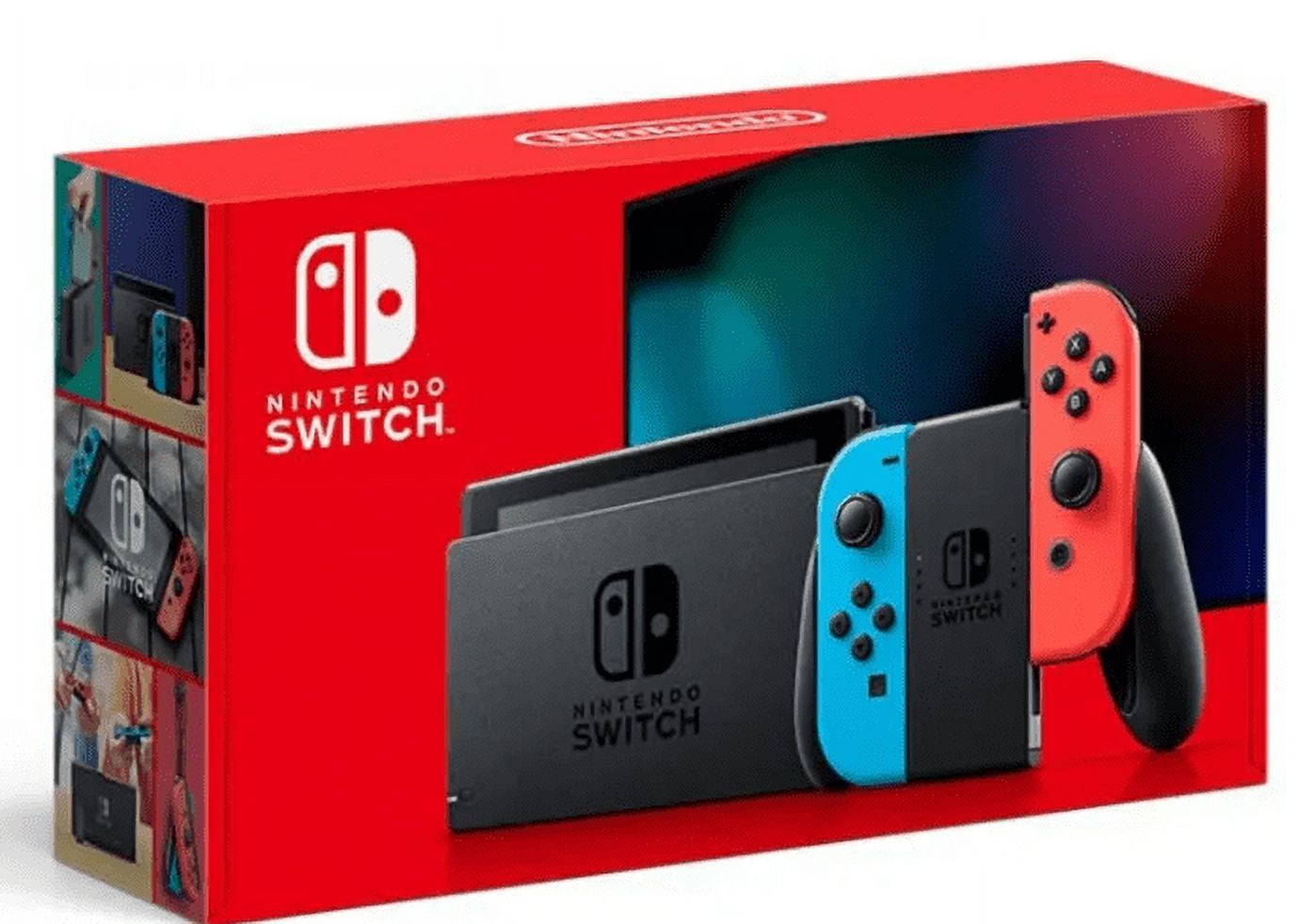 Nintendo Switch with Neon Blue and Neon Red Joy Con ...