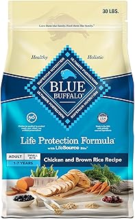 Blue Buffalo Life Protection Formula Adult Small Bite Dry Dog Food, Helps Build and Maintain Strong Muscles, Made with Natural Ingredients, Chicken & Brown Rice Recipe, 30-lb. Bag