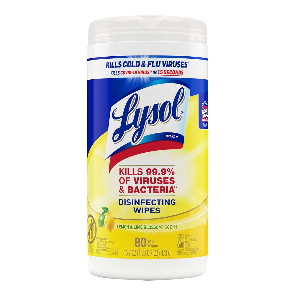 Lysol 80-Count Lemon and Lime Blossom Scent Disinfecting Wipes