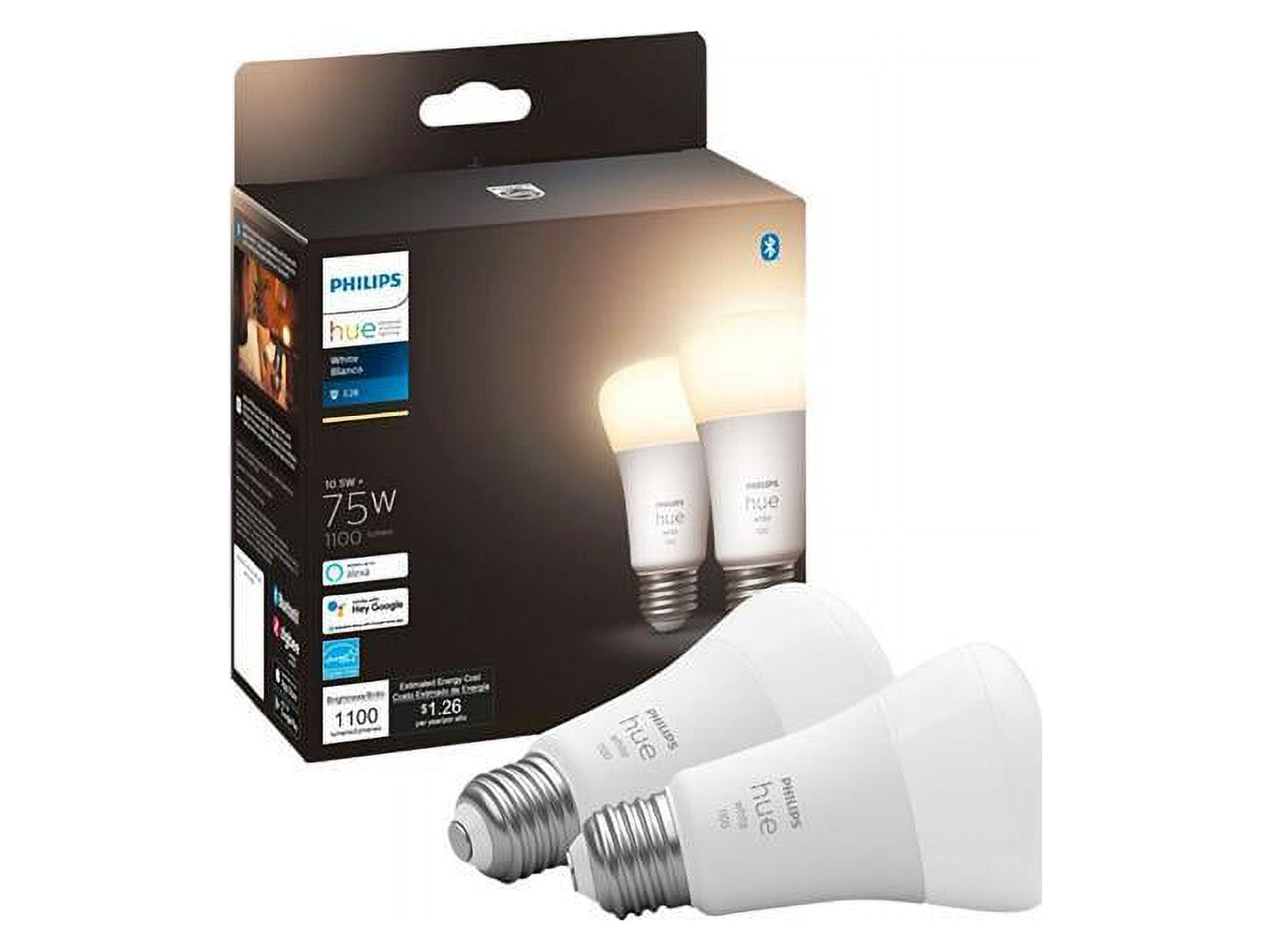 Philips Hue 75W A19 LED Bulb 2-Pack, Soft Warm White ... - Walmart