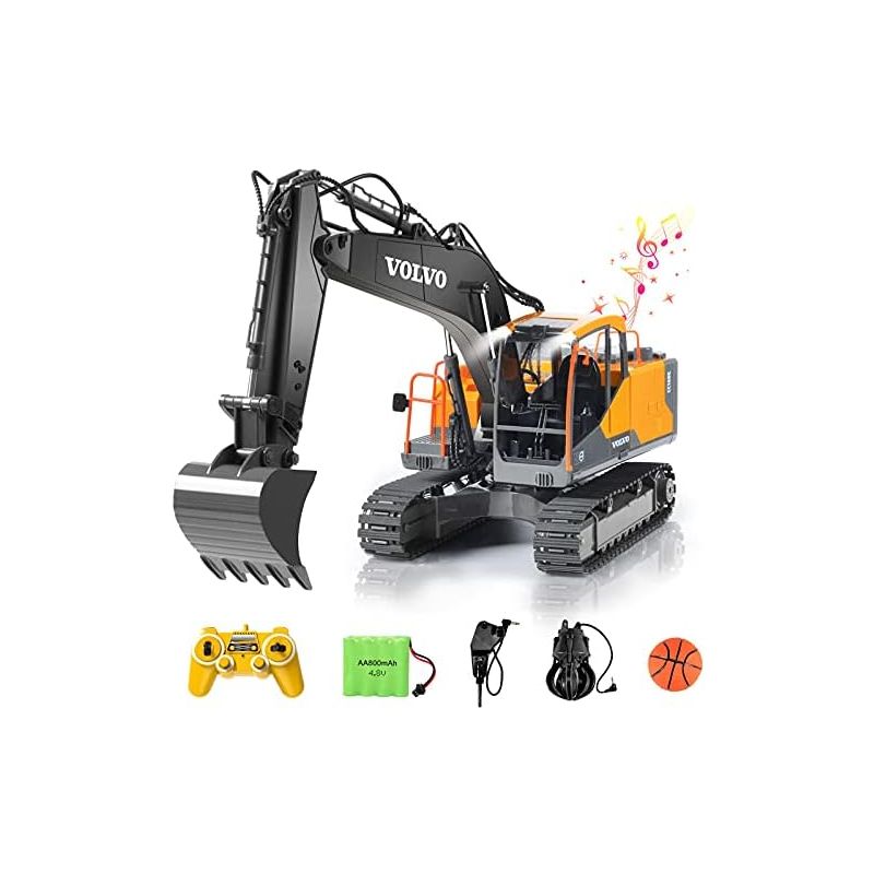 DOUBLE E Volvo RC Excavator 17 Channel 3 in 1 Construction ...