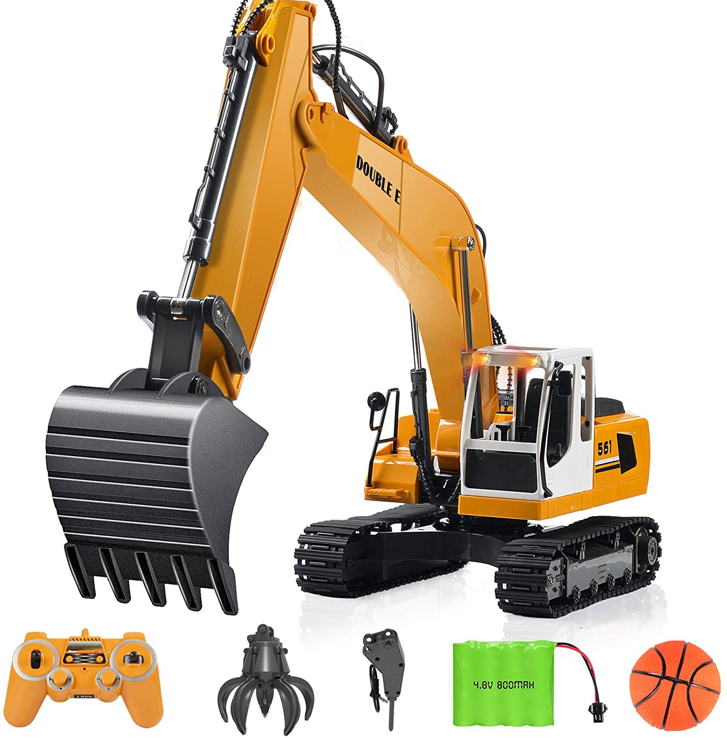 DOUBLE E Remote Control Truck RC Excavator Toy 17 Channel 3 ...