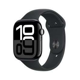Apple Watch Series 10 46mm Jet Black - Zwarte Sport Band M/L