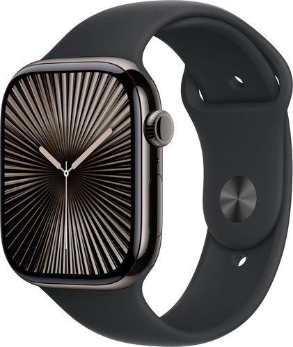 Apple Watch Series 10 4G 46mm Titanium Zwart Sportband M-L ...