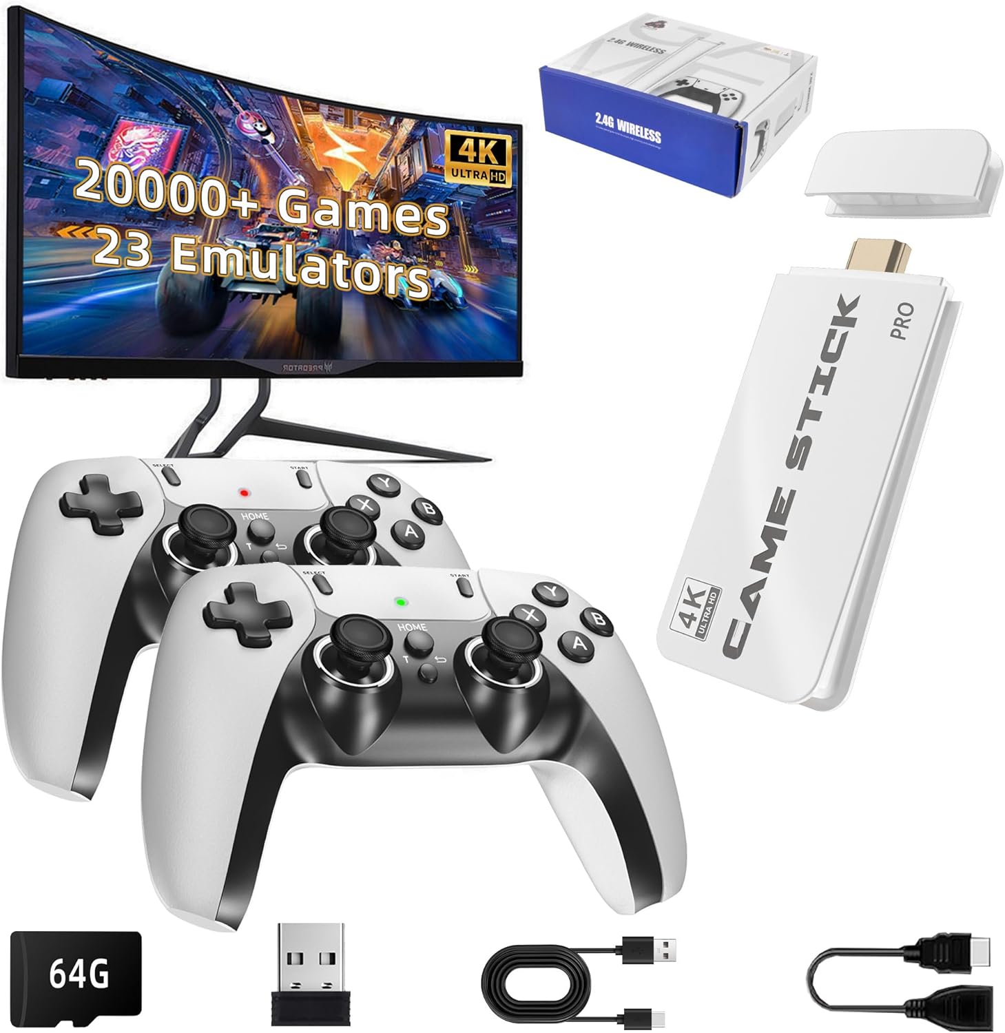 BADGOAL 2024 New Retro Game Console, Nostalgia Gaming Stick ...