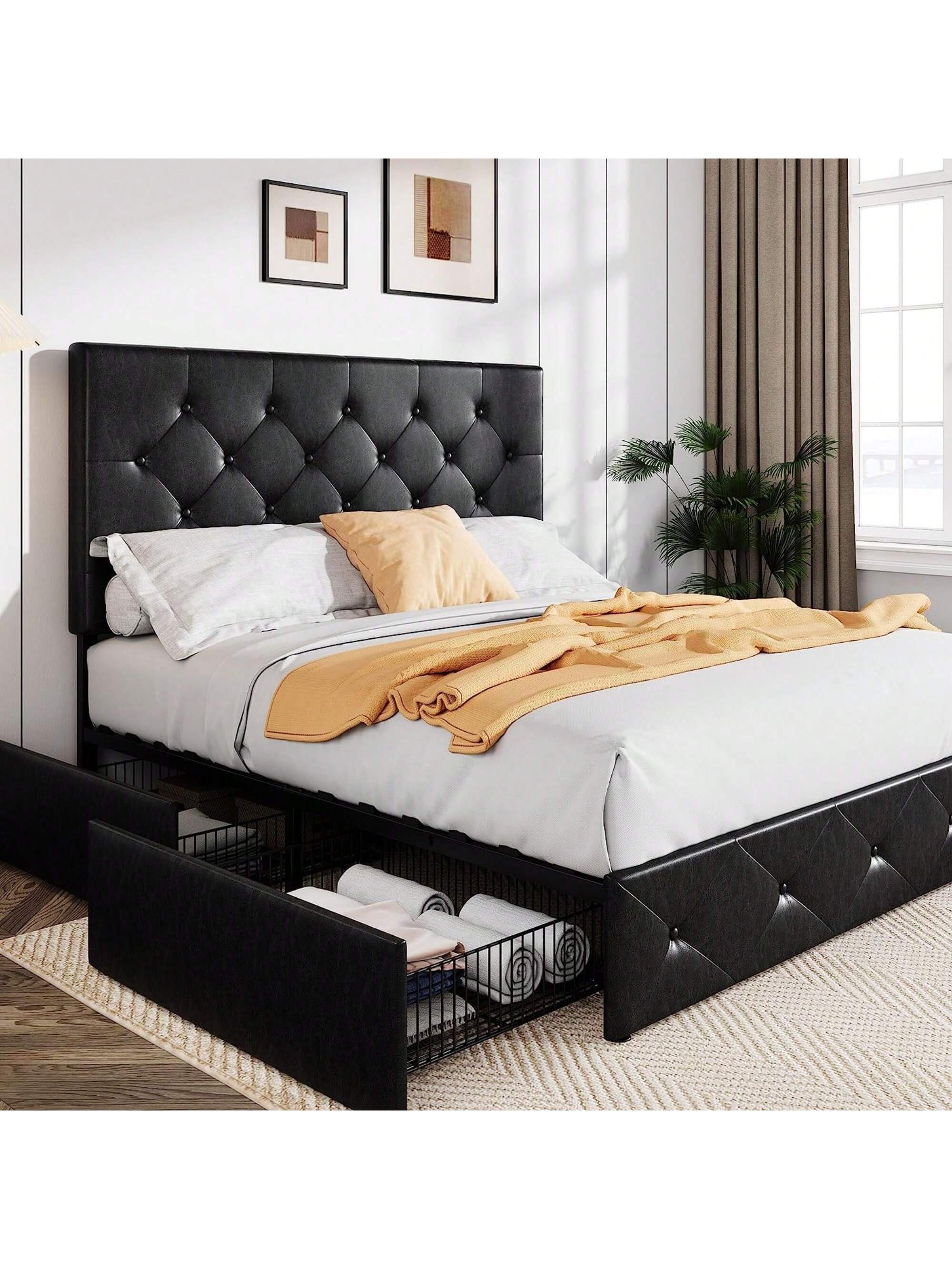 Allewie Upholstered Full/Queen/King Size Platform Bed ...