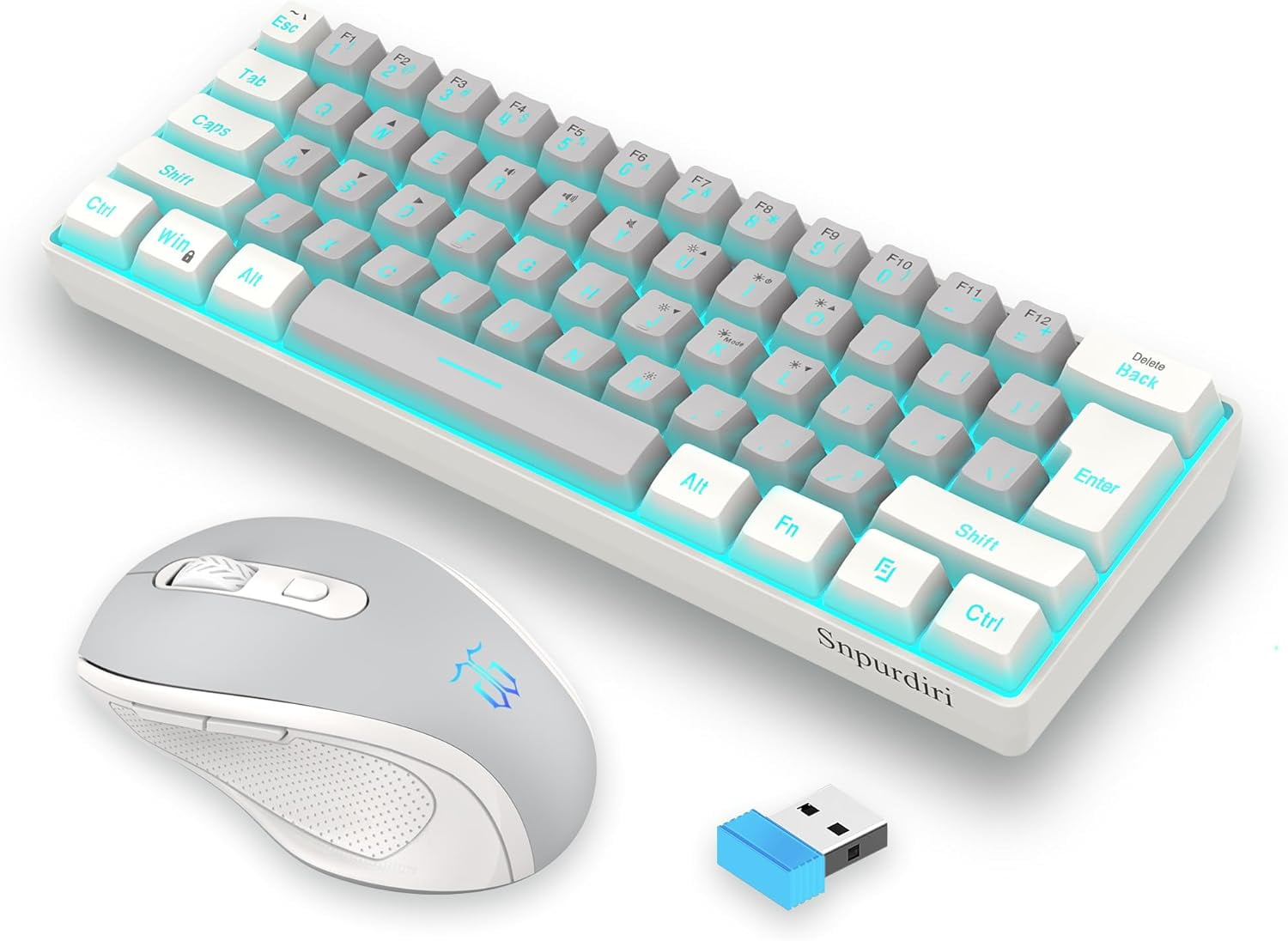 Snpurdiri 2.4G Wireless Gaming Keyboard and Mouse Combo ...
