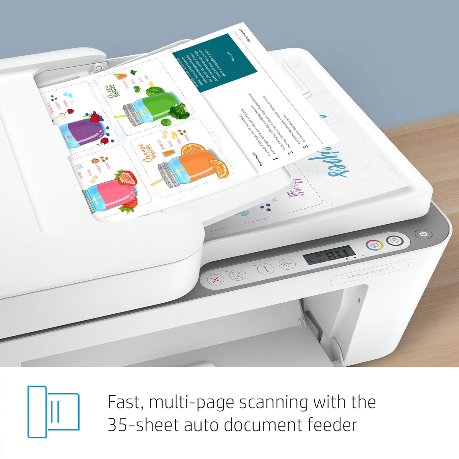 HP DeskJet 4155e Wireless Color Inkjet Printer, Print ...