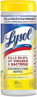 Lysol Disinfectant Wipes, Multi-Surface Antibacterial Cleaning Wipes, for Disinfecting and Cleaning, Lemon and Lime Blossom, 35 Count (Pack of 3)
