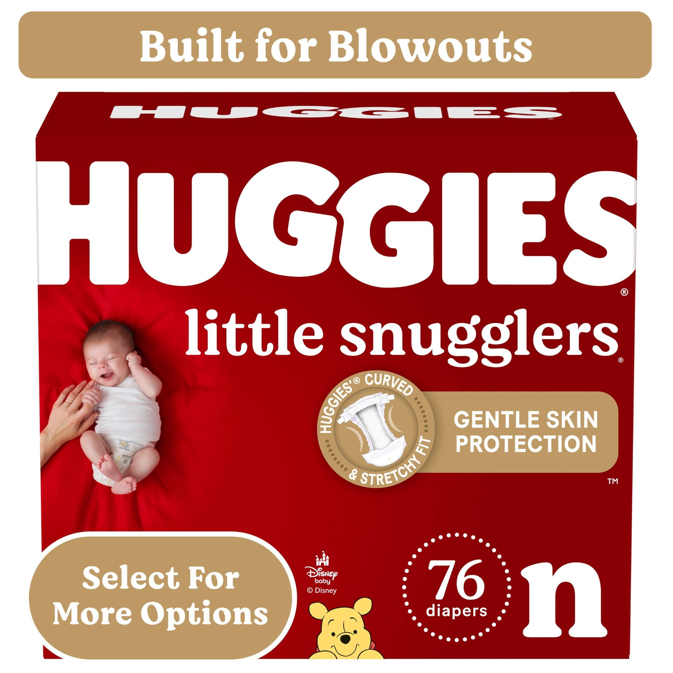 Huggies Little Snugglers Baby Diapers, Size Newborn (up ...