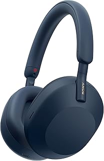 WH-1000XM5 Wireless Noise Cancelling Headphones (30h Battery, Touch Sensor, Quick Charge Function, Optimised for Amazon Alexa, Headset with Microphone) Midnight Blue, Blue