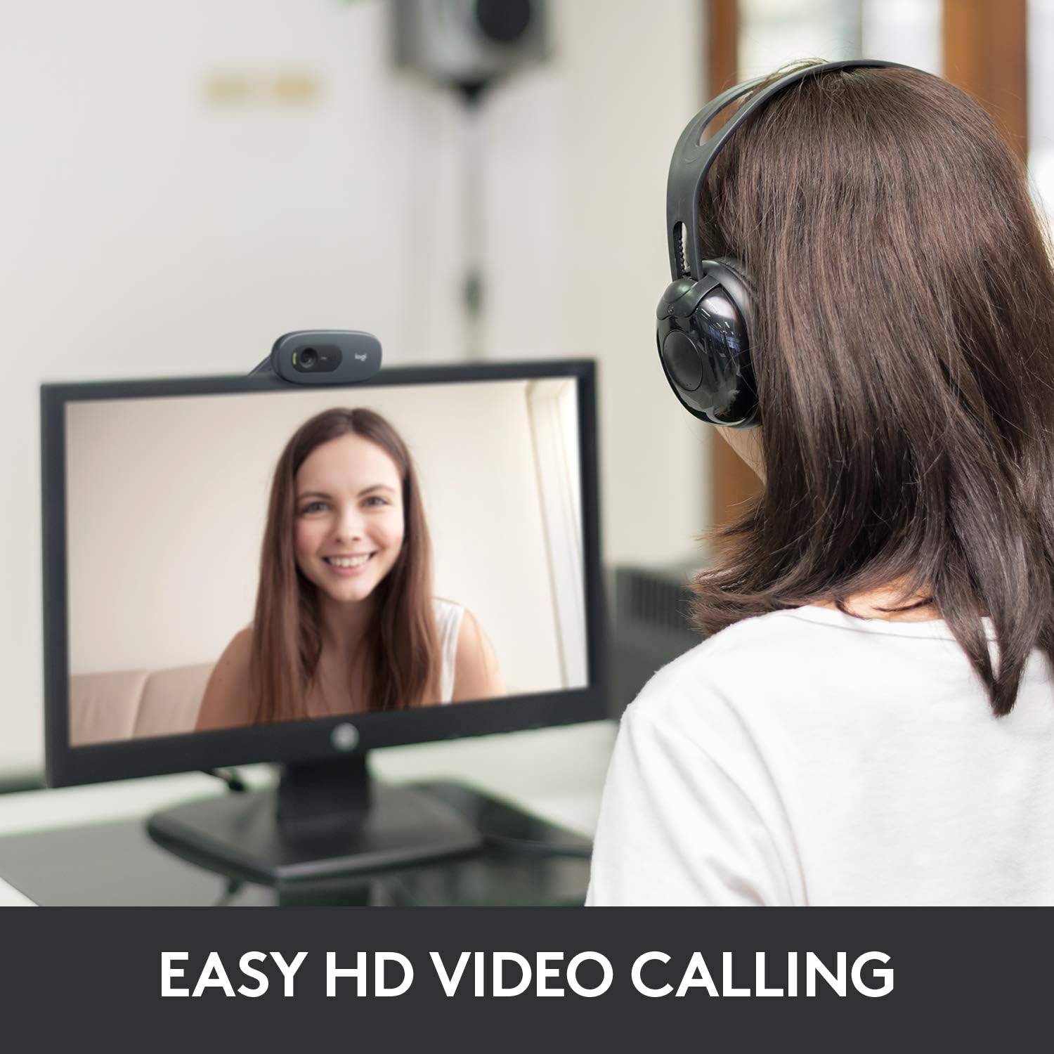 Logitech C270 HD Webcam, 720p, Widescreen HD Video Calling ...