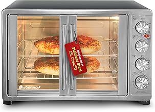 Elite Gourmet ETO4510B# French Door 47.5Qt, 18-Slice Convection Oven 4-Control Knobs, Bake Broil Toast Rotisserie Keep Warm, Includes 2 x 14\