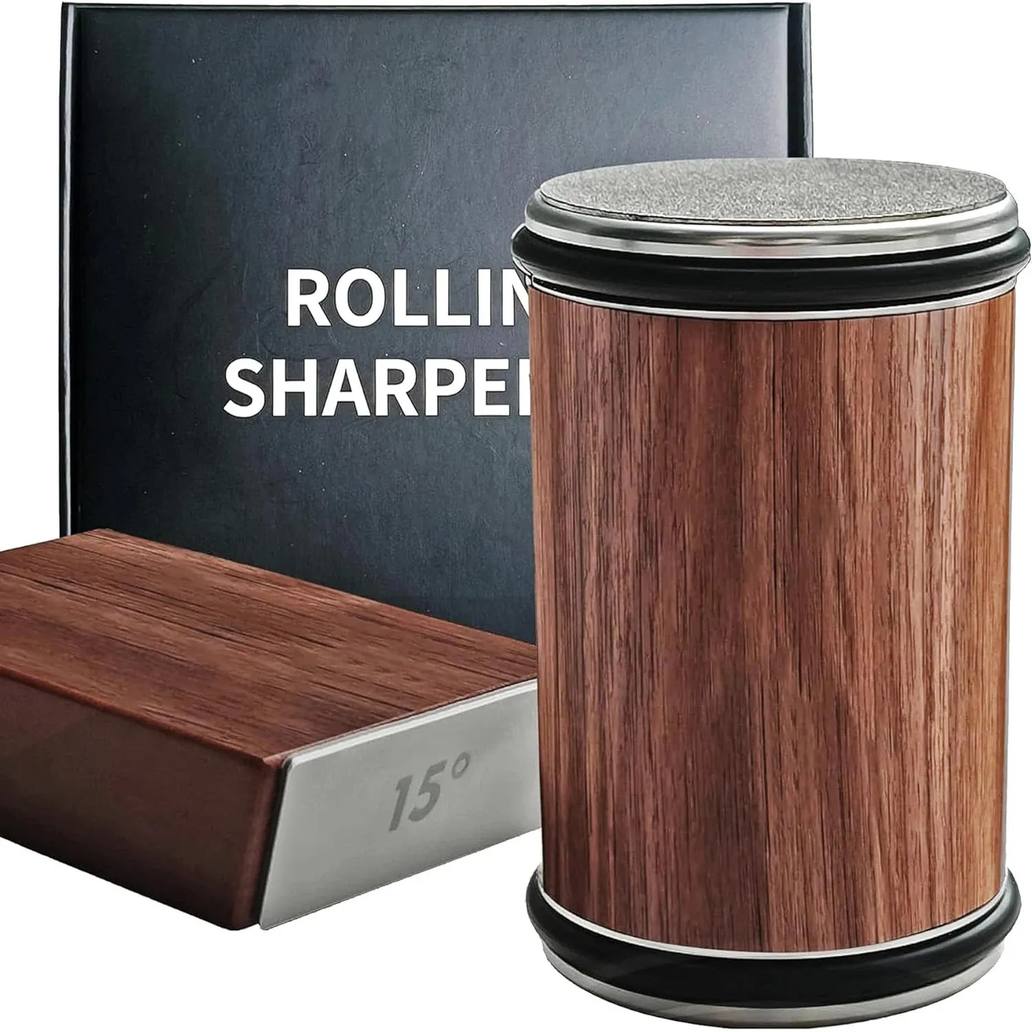 Chefs Diamond Rolling Knife Sharpener Kit Magnetic Angle 15 20 ...