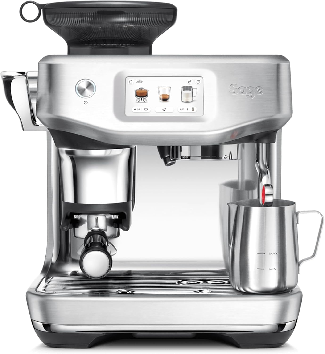 Sage - The Barista Touch Impress - Bean to Cup Coffee Maker with Automatic Milk Frother - Brushed Stainless Steel