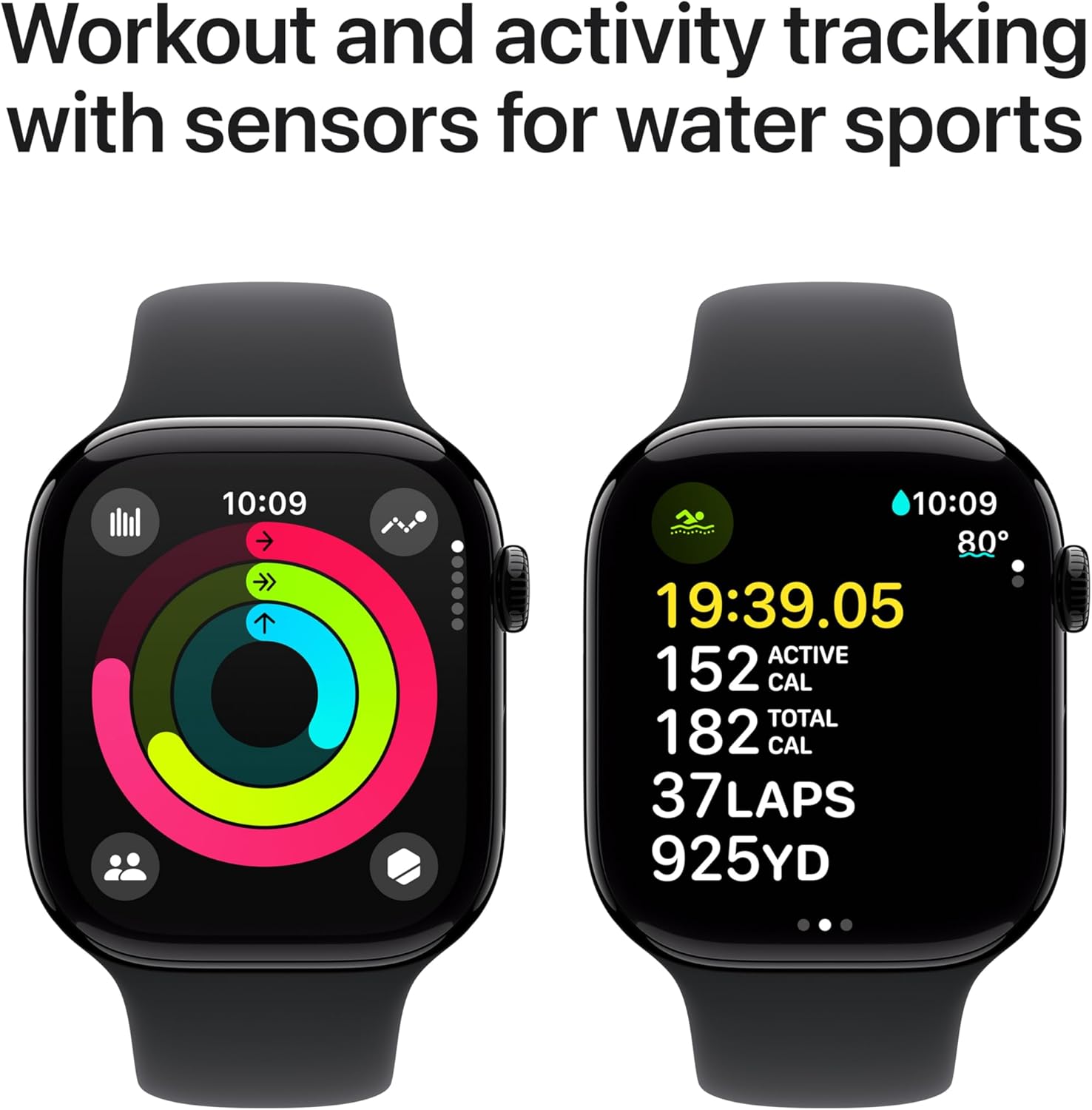 Apple Watch Series 10 GPS 46 mm Smartwatch with Jet Black ...