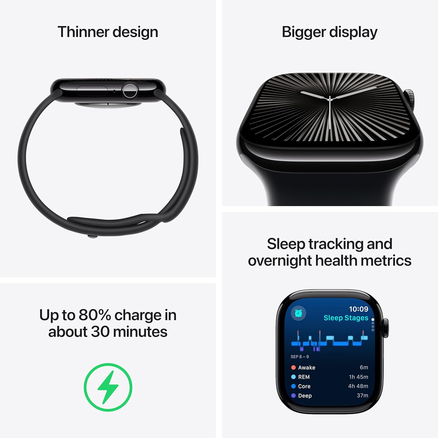 Apple Watch Series 10 GPS 46 mm Smartwatch with Jet Black ...