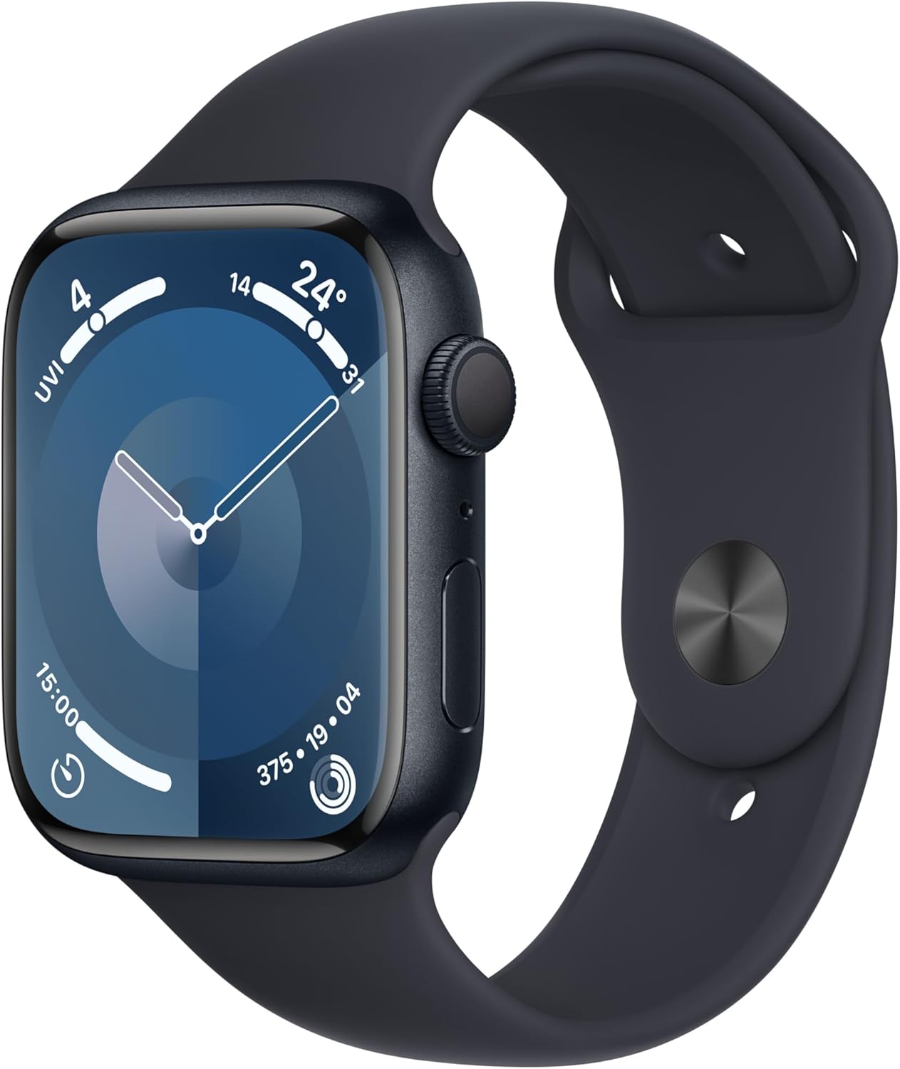Watch Series 9 [GPS 45mm] Smartwatch with Midnight Aluminum Case with Midnight Sport Band M/L. Fitness Tracker, Blood Oxygen & ECG Apps, Always-On Retina Display, Water Resistant