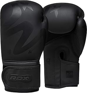 Boxing Gloves Sparring Muay Thai Pro Training, Maya Hide Leather, Kickboxing Heavy Punching Bag Focus Mitts Pads Double End Ball Workout, MMA Fitness Gym Bagwork, Ventilated Palm, Men Black