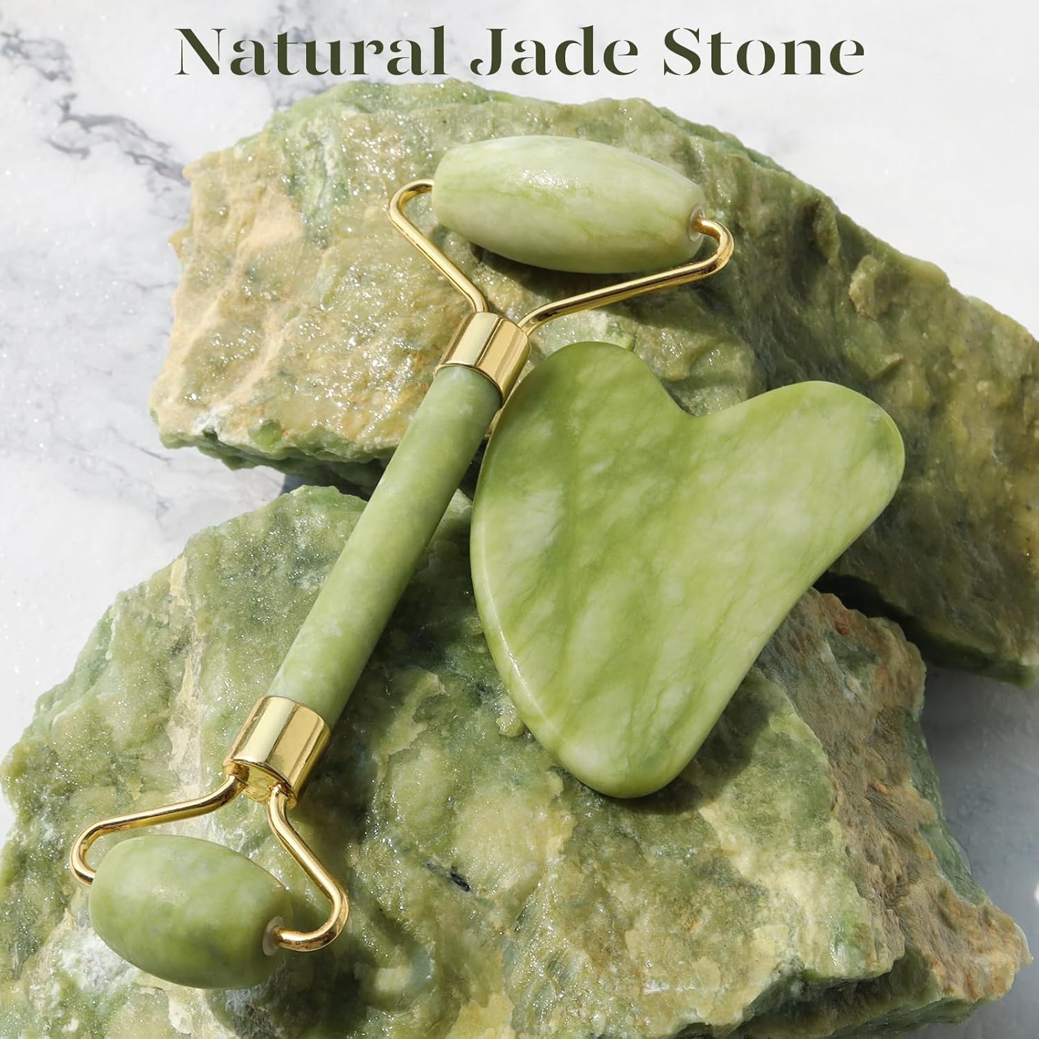 BAIMEI IcyMe Gua Sha & Jade Roller Facial Tools Face ...