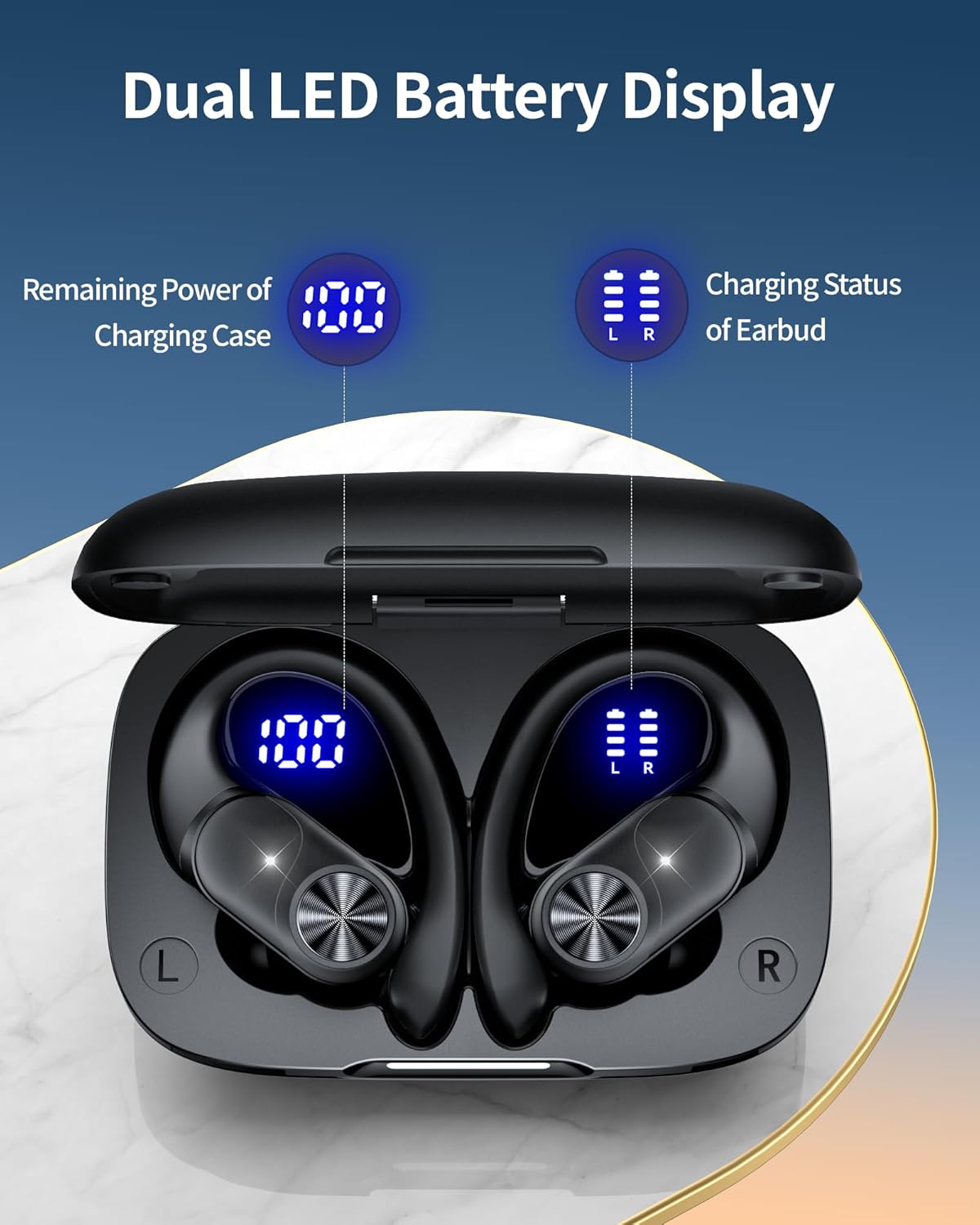 PocBuds Bluetooth Headphones Wireless Earbuds 80hrs ...