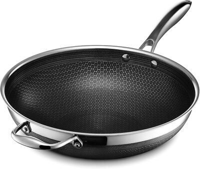 HexClad Hybrid Nonstick 12-Inch Wok Stay-Cool Handle ... - eBay