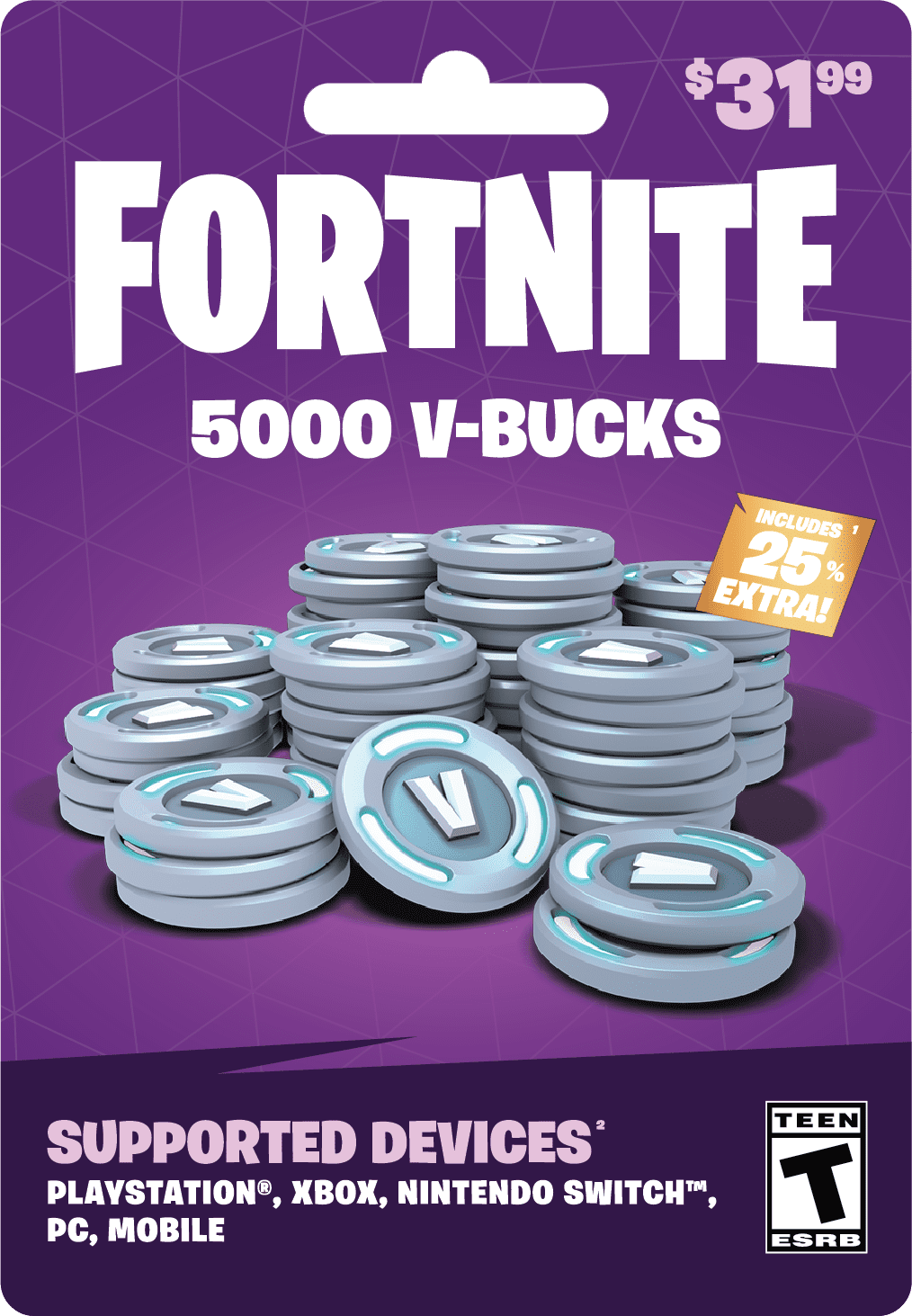Fortnite 5000 V-Bucks Gift Card [Physical Card]