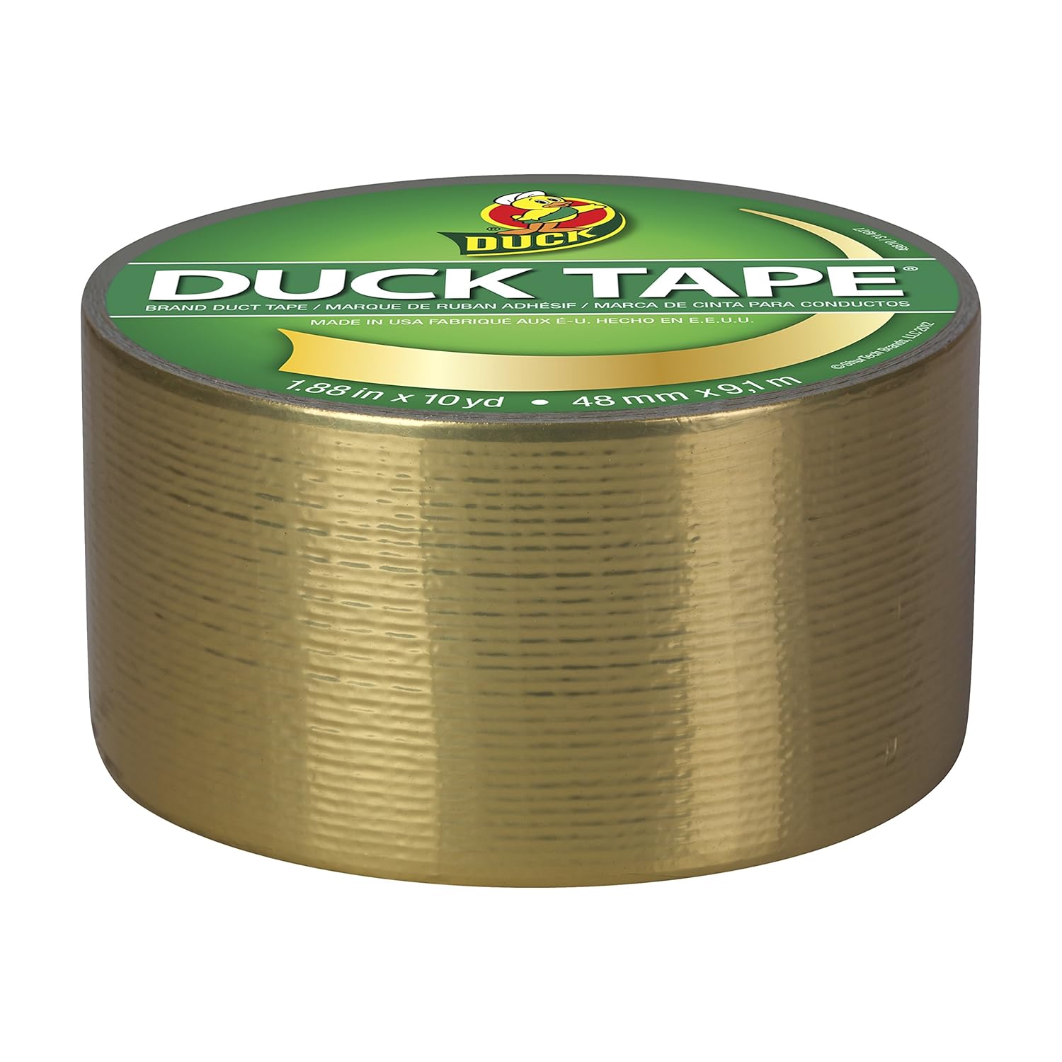 Duck Brand 280748 Duct Tape Single Roll, Metallic Gold