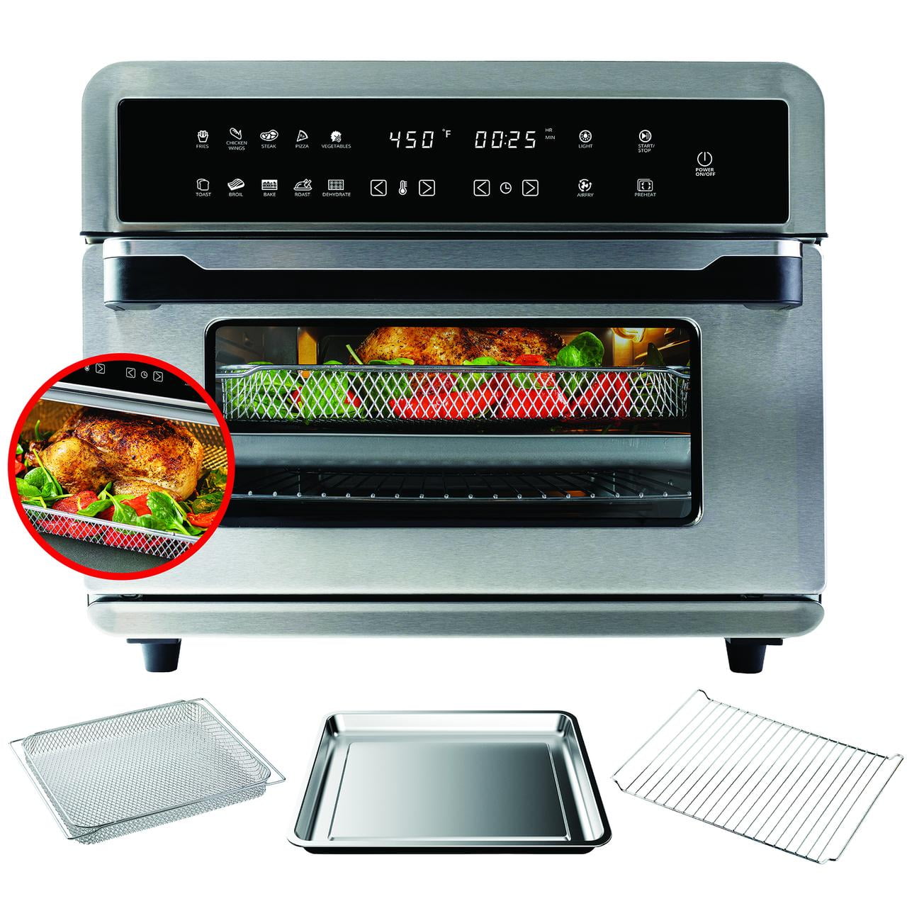 Aria 30Qt Touchscreen Air Fryer Toaster Oven with 3 ...