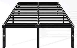 14 Inch Full Bed Frame - Sturdy Metal Platform Full Size, No Box Spring Needed, Heavy Duty, Easy Assembly, Strong Bearing Capacity, Under Bed Storage, Black