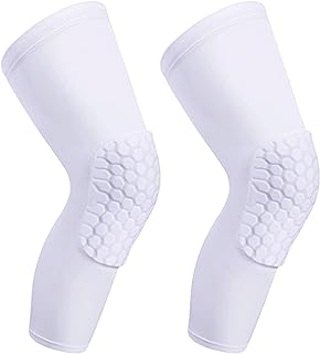 Compression Knee Pads Leg Sleeve, Hex Knee Pads for Basketball Honeycomb Anti Collision Knee Pads Long Kneepads Non-Slip Football Knee Pads for Youth Adult