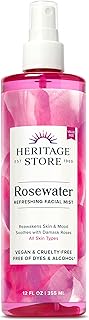 Rosewater - Refreshing Facial Mist for Glowing Skin with Damask Rose, All Skin Types - Rose Water Spray for Face, Made Without Dyes or Alcohol, Hypoallergenic, Vegan, Cruelty Free, 12oz